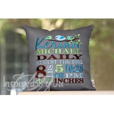 Three Little Birds - Birth Announcement Pillow